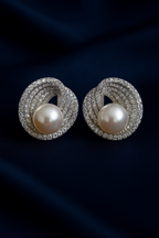 The Celestial Halo Pearl Studs