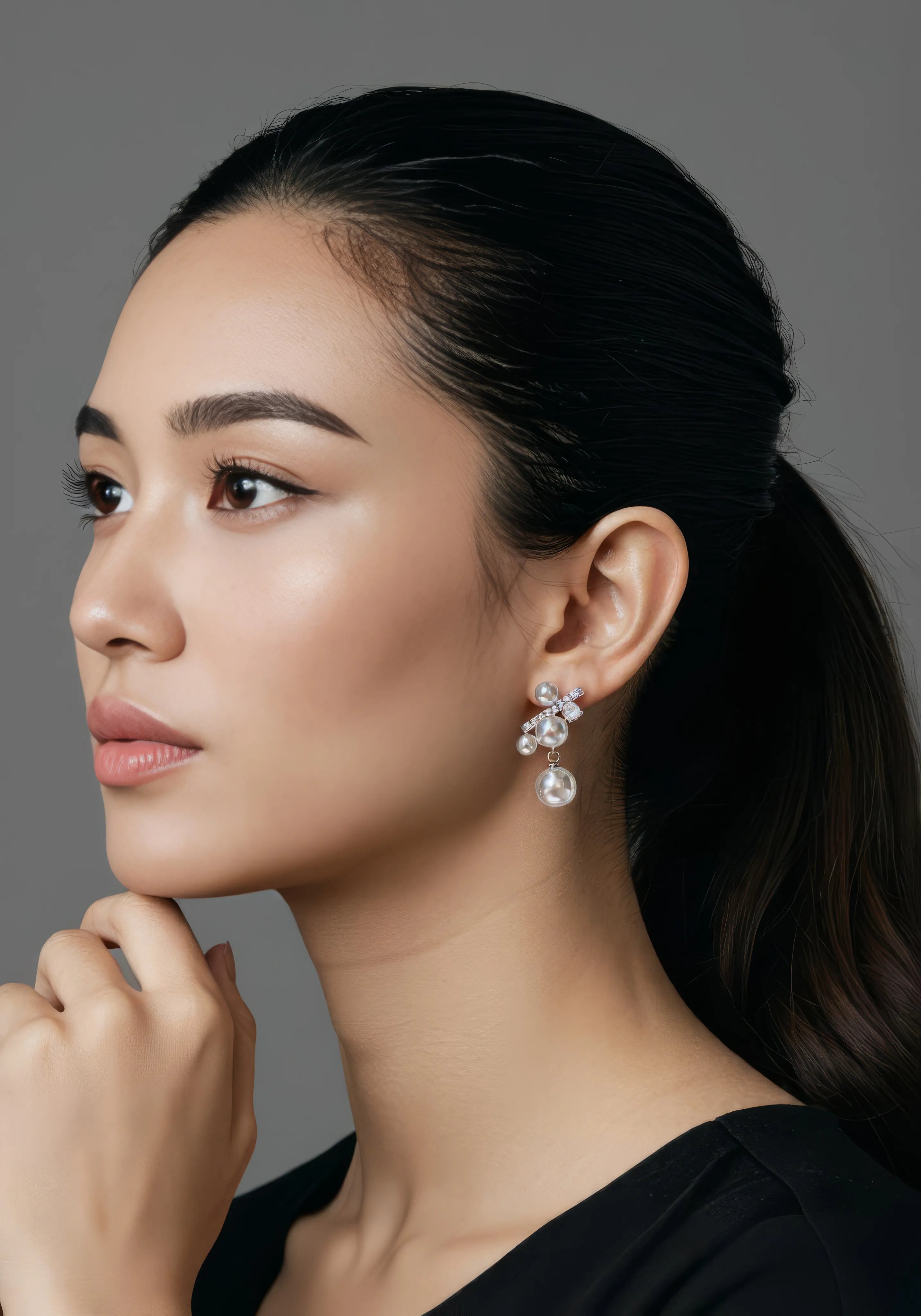 Graceful Aura Pearl Accent Earrings