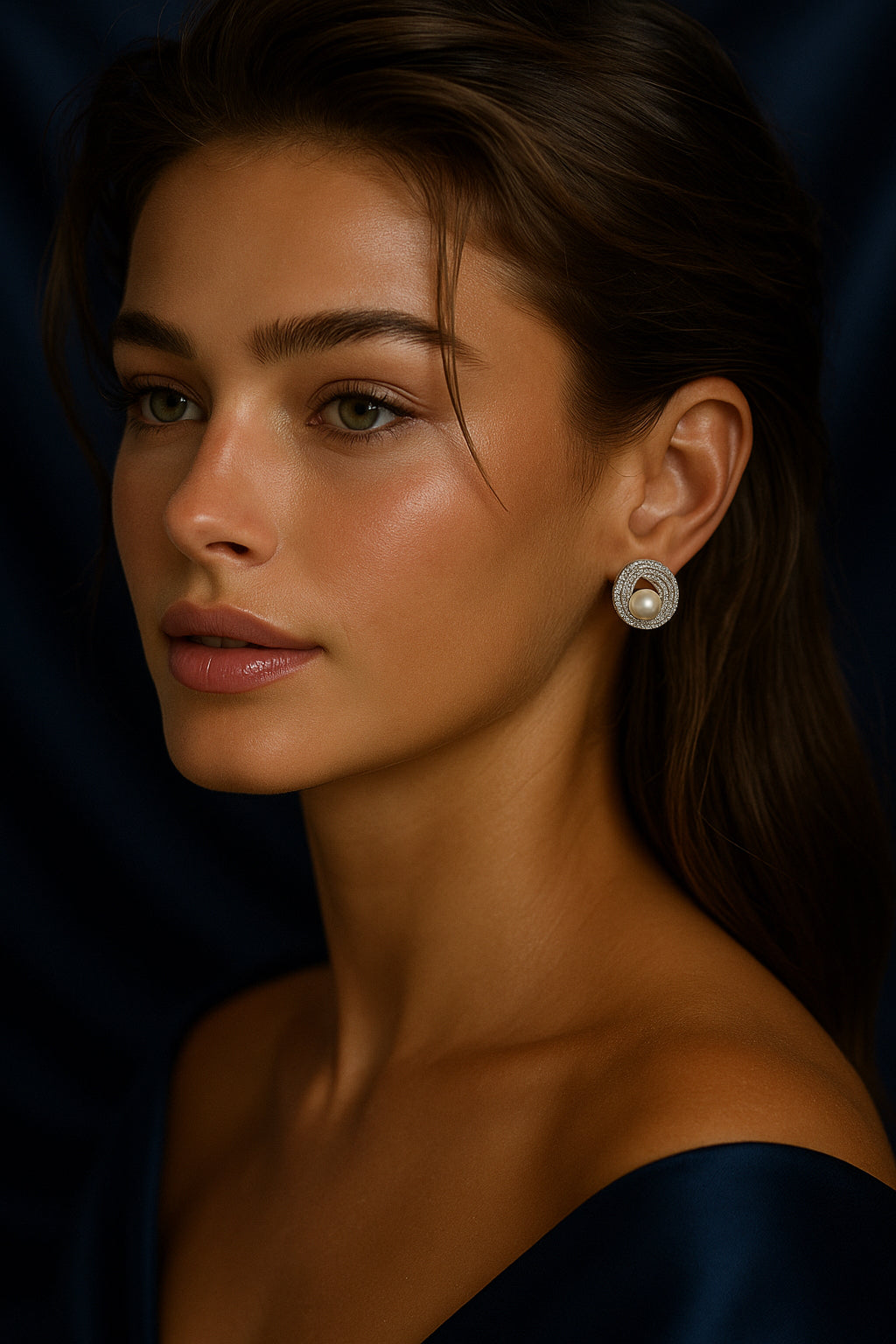 The Celestial Halo Pearl Studs